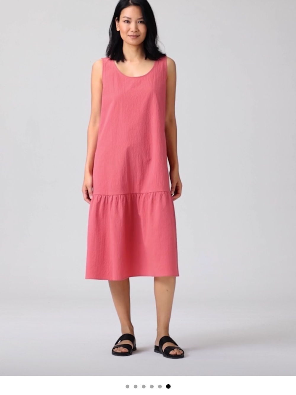 Eileen Fisher Organic Cotton Pucker Tiered Dress